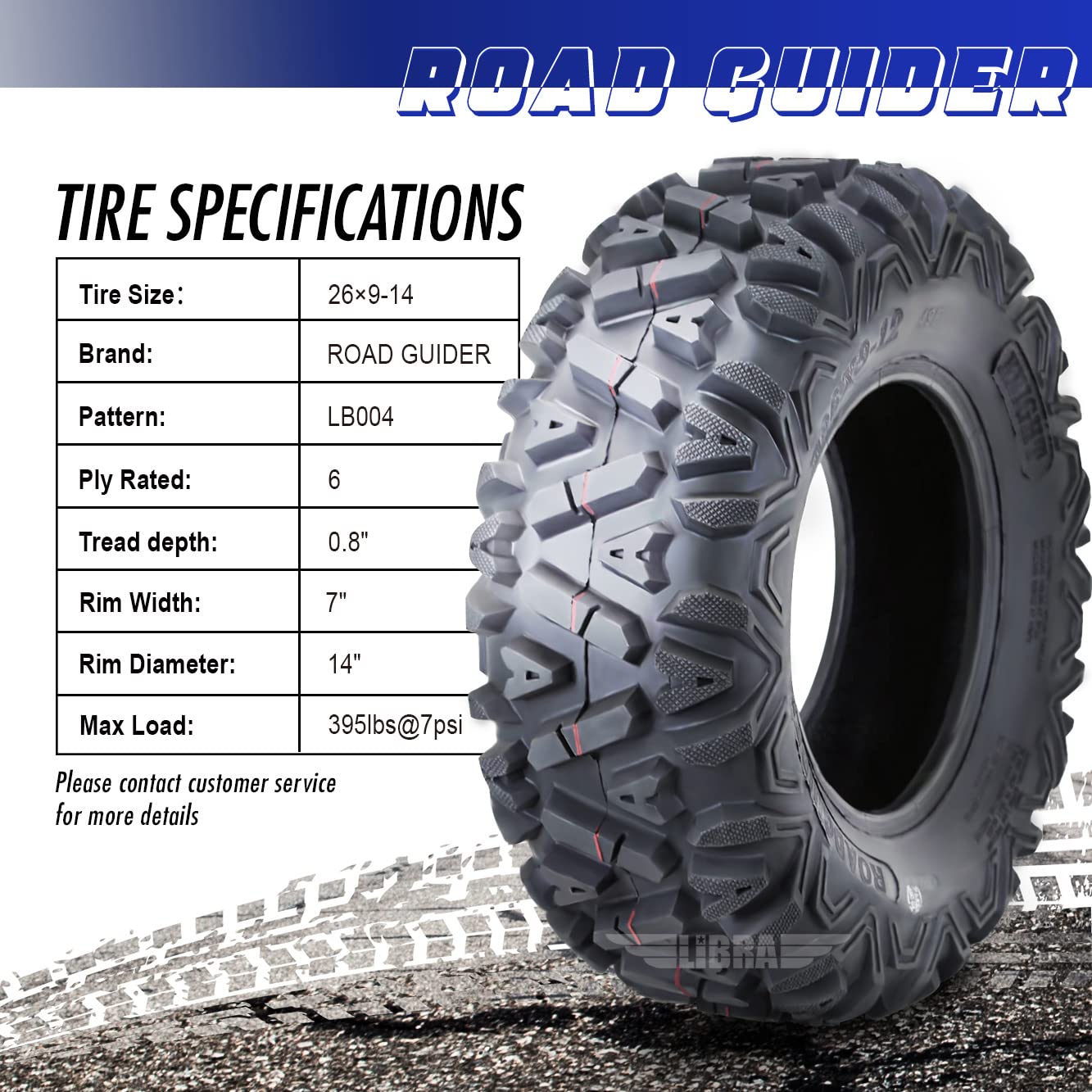 Amazon.co.jp: Road Guider One ATV UTV タイヤ 26x9-14 26x9x14 6PR