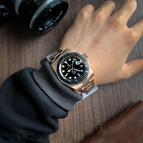 Miniatura 4 de Pagani Design PD-1651 - Reloj automático para hombre, movimiento japonés, resistente al agua hasta 328.1 ft, acero inoxidable, cristal de zafiro,