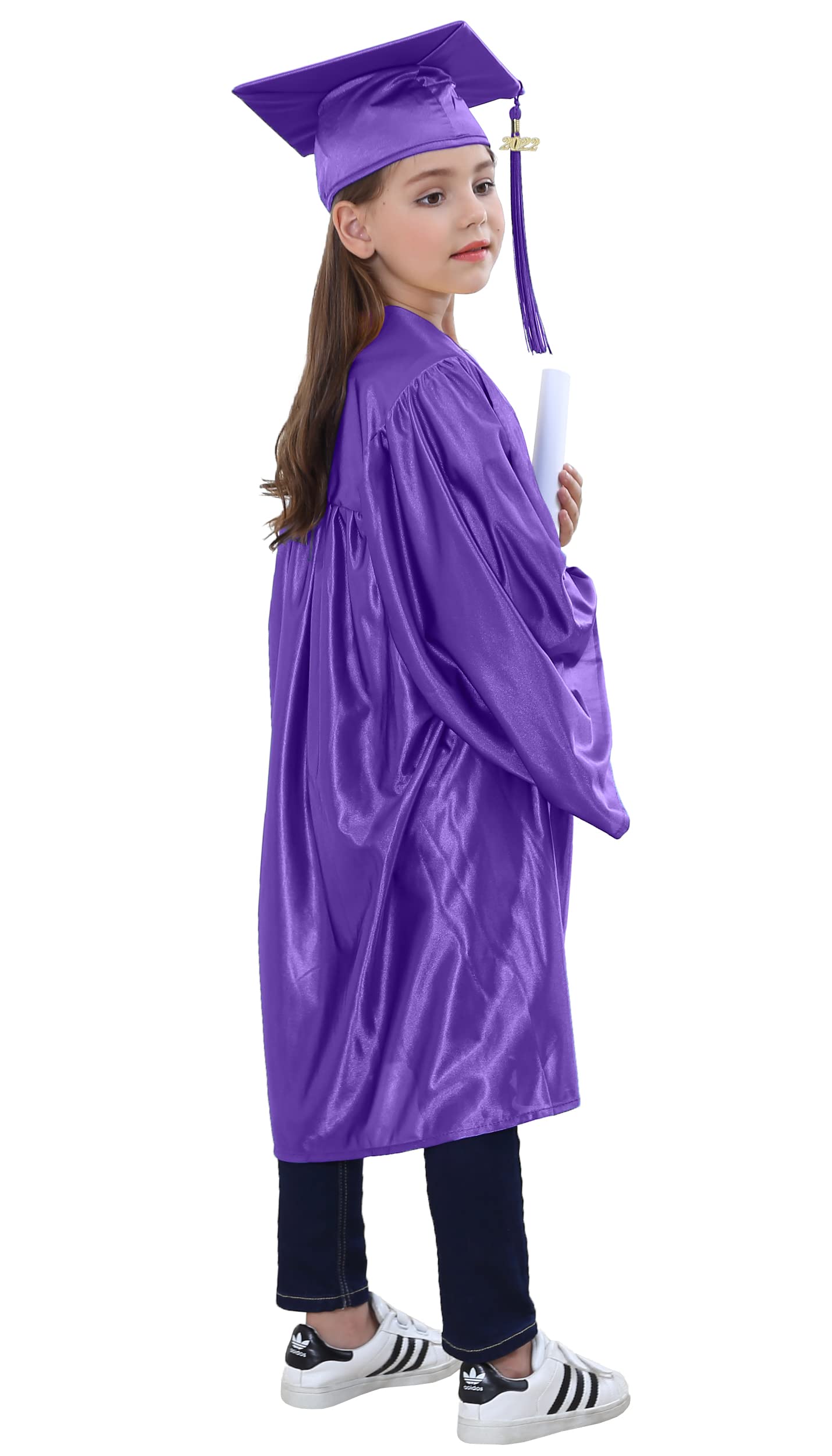Snapklik.com : TngHui Shiny Kindergarten Purple Graduation Gown Cap Tassel