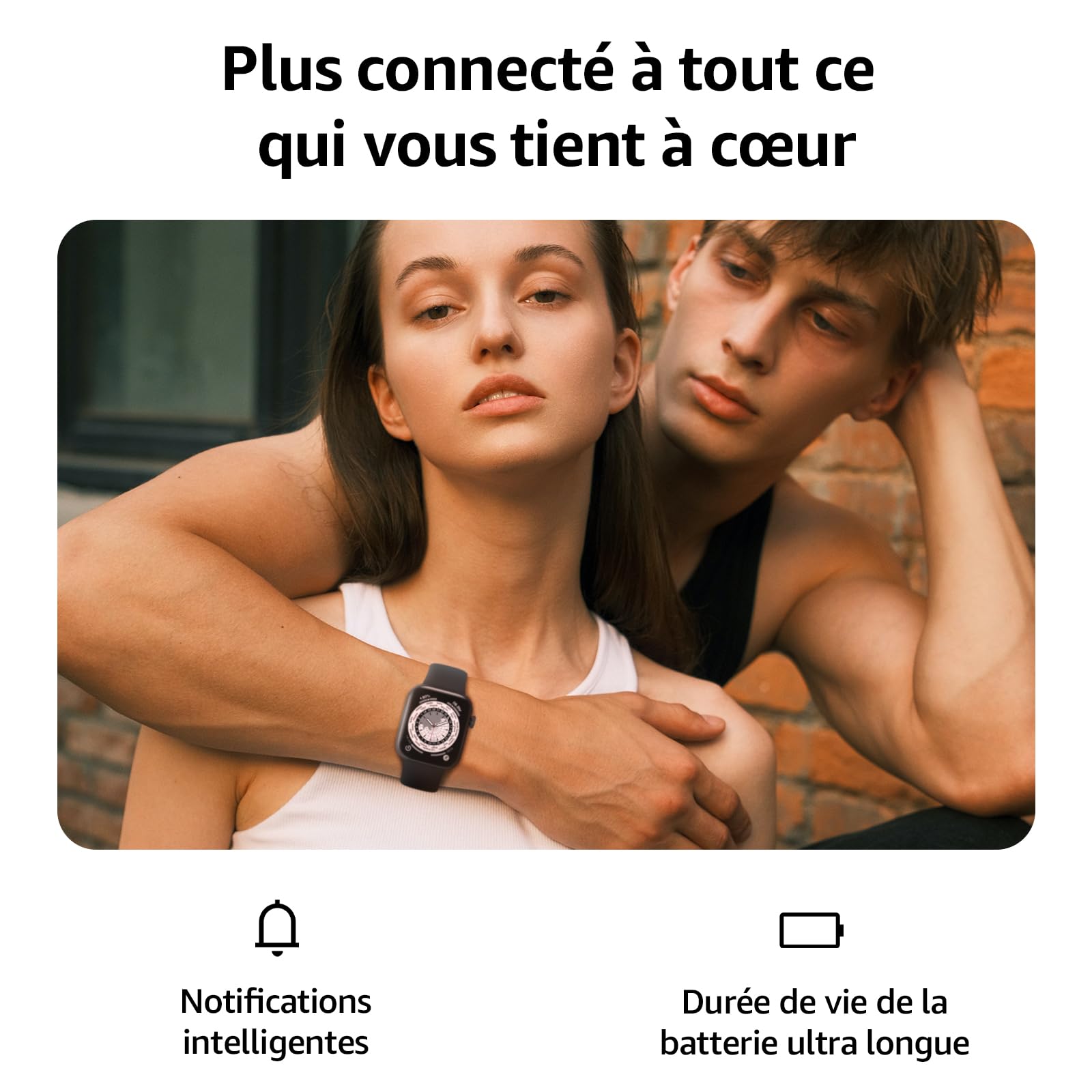 AcclaFit Montre Connectée Homme Femme avec Appels Bluetooth, Écran 1.85" HD Smartwatch Sport (140+ Modes), Cardiofréquencemètre, Moniteur de Sommeil, Étanche IP68 pour Android iOS