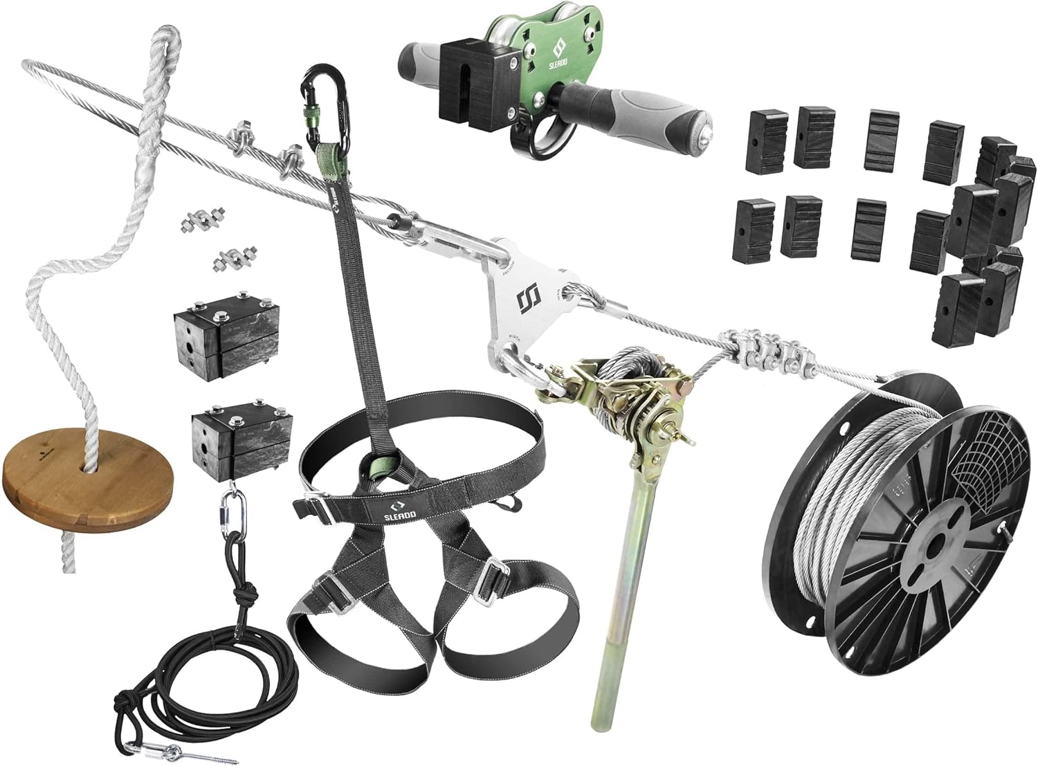 250' LX SLEADD Zip LINE KIT, Fast Easy Installation, Built in Tensioning, 10 Year Warranty