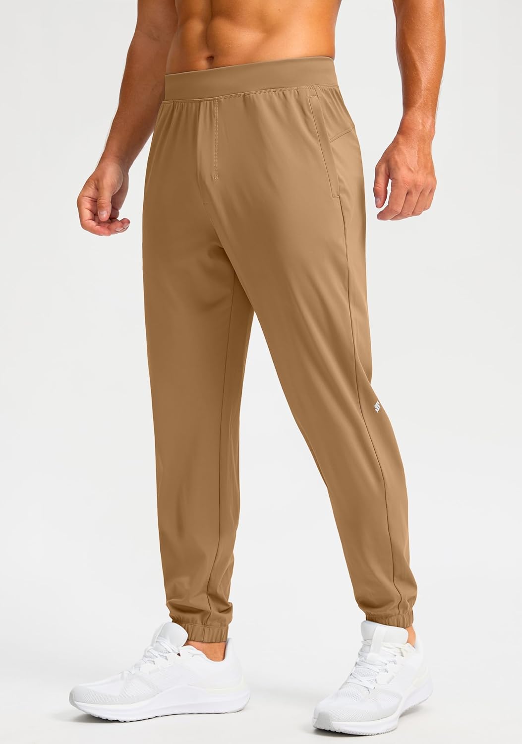 Soothfeel Men's Joggers with Zipper Pockets Golf Joggers Lightweight Sweatpants Athletic Workout Pants for Men Track 28" (Dark Khaki, XL) - Image 6