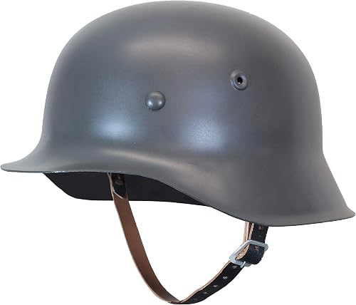 Reproduction WW2 German Army M42 Steel Helmet with Leather Liner & Chin Strap (M