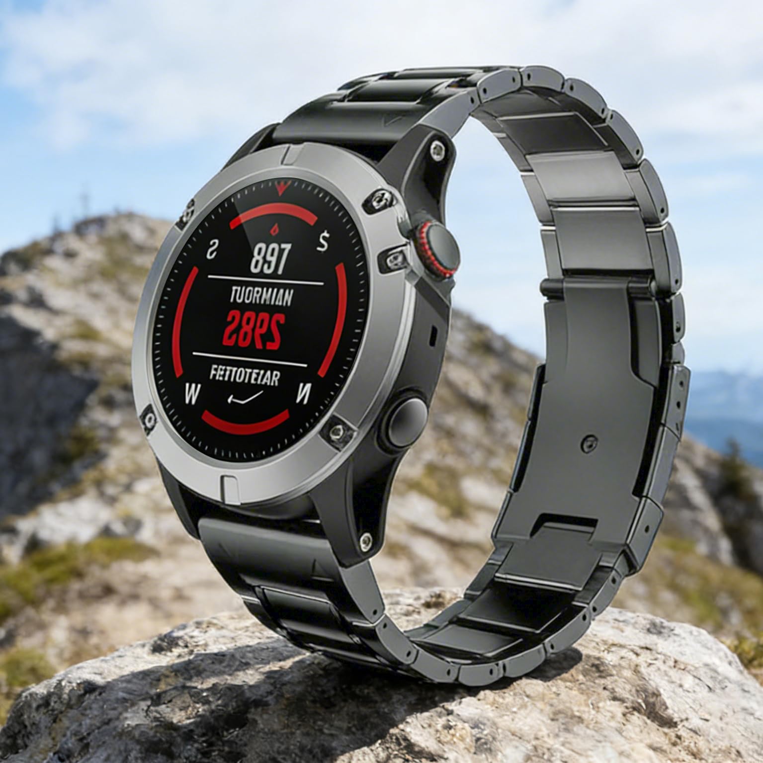 Amazon.com: MaKTech Titanium Band for Garmin,22mm Five-Piece Metal