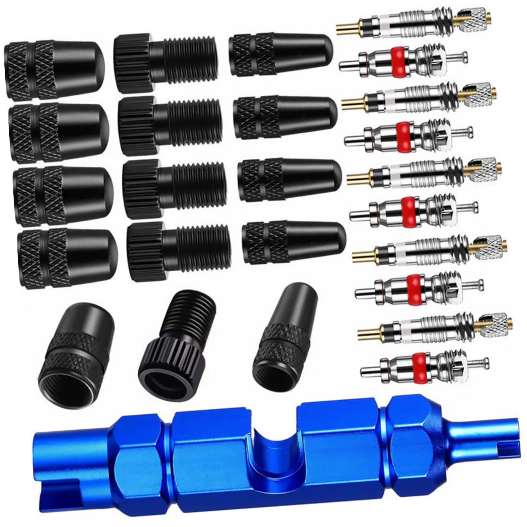 3 Sets Fahrradreifen-reparatur-werkzeugsatz Adapterkern-werkzeugsatz Für Straßen- Und Bergreifen Robuster Rost – Für Einfache Installation Und Druckwartung
