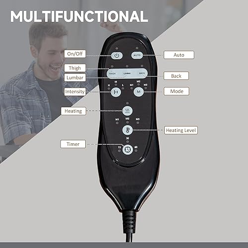 Miniatura 8 de Vinsetto Silla de oficina de microfibra, silla de computadora con respaldo alto con masaje de 6 puntos, calor, altura ajustable y reposapiés