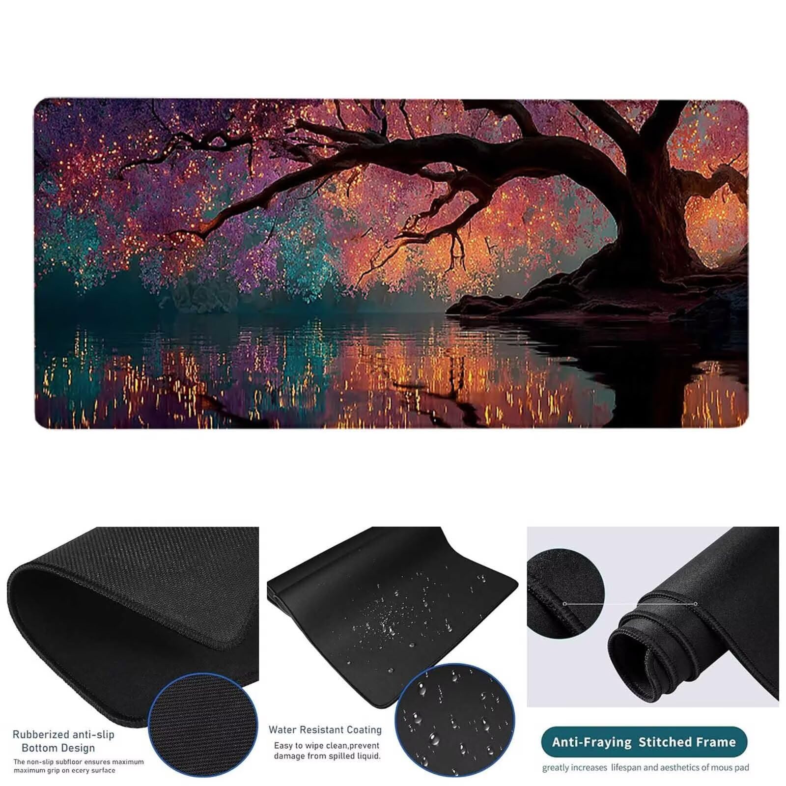 Podkładka pod mysz XXL 1600 x 800 x 3 mm, duża różowa podkładka pod mysz do gier z motywem, marzenie biurko podkładka pod mysz do gier na PC, MacBook, laptop, poprawia dokładność i szybkość dla biura