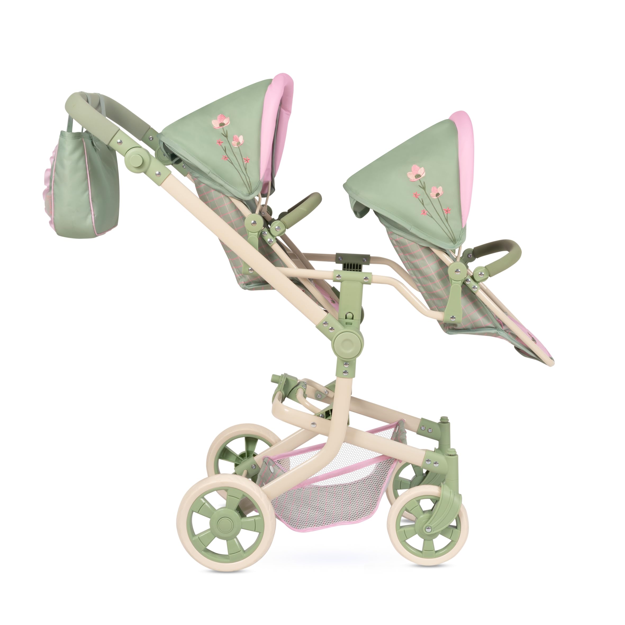 Carro de Muñecas Silla Gemelar Multiposición Plegable con Bolso Botanic DeCuevas 90868