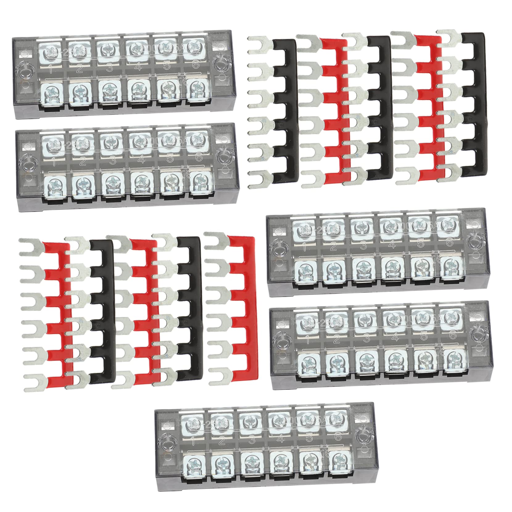 Cabilock 2 Set Morsettiera Alimentazione Set con Striscia Terminali Preisolata e Morsettiera Elettrica Vite per Distribuzione Installazione Facile e Organizzazione per Veicoli e Impianti
