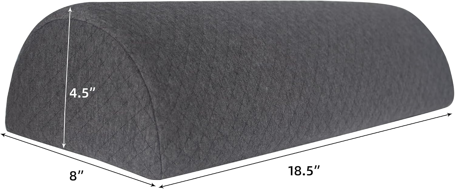 Half Moon Bolster Knee Pillow, Back Pain Relief Memory Foam Leg Pillow, Semi Roll Round Lumbar Leg Wedge for Side Sleepers - Reducing Head Neck Spine Hip Pressure - L