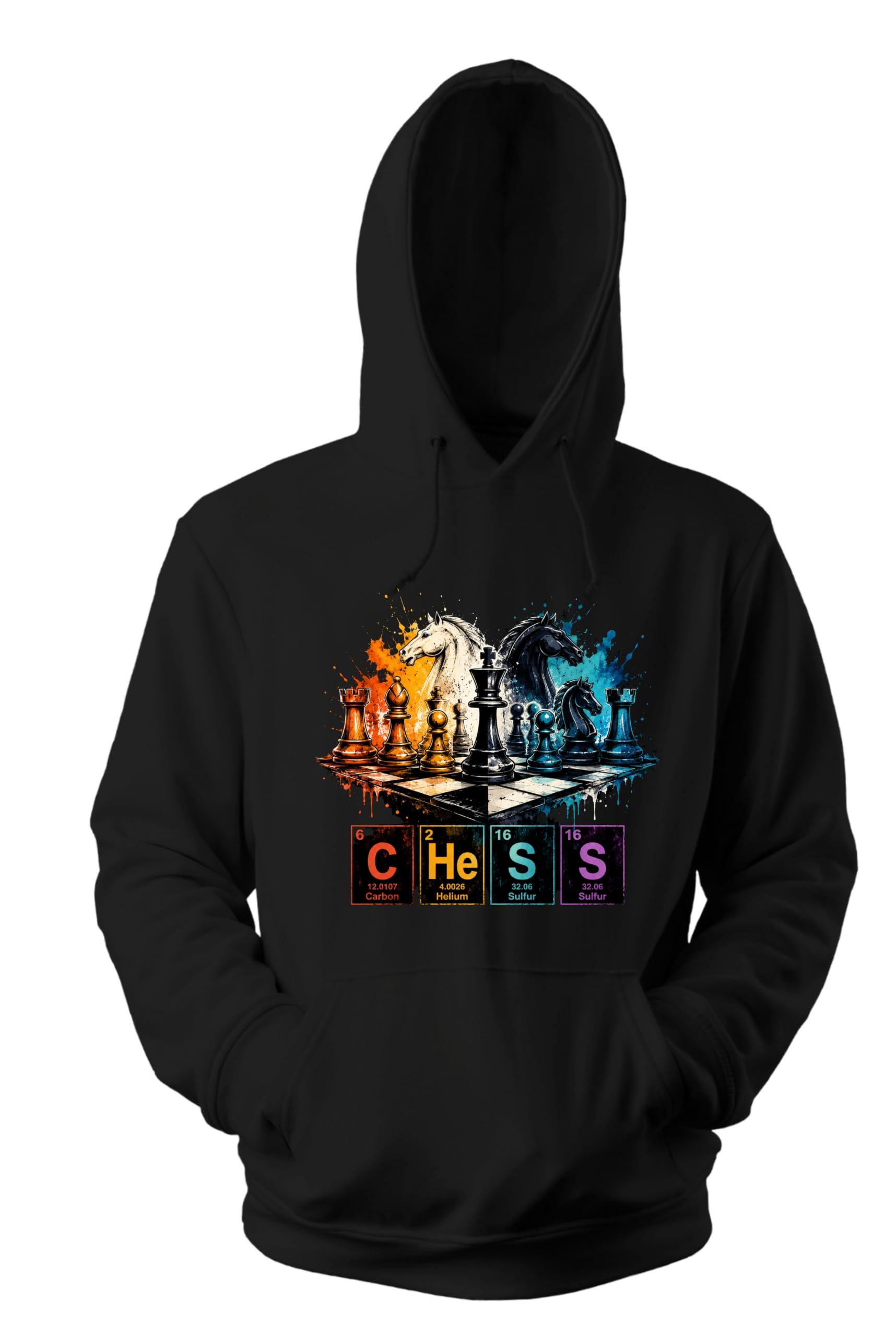 Chess Board Periodic Element Multi Printed Hoodie Sweatshirt| for Men & Women-image-9
