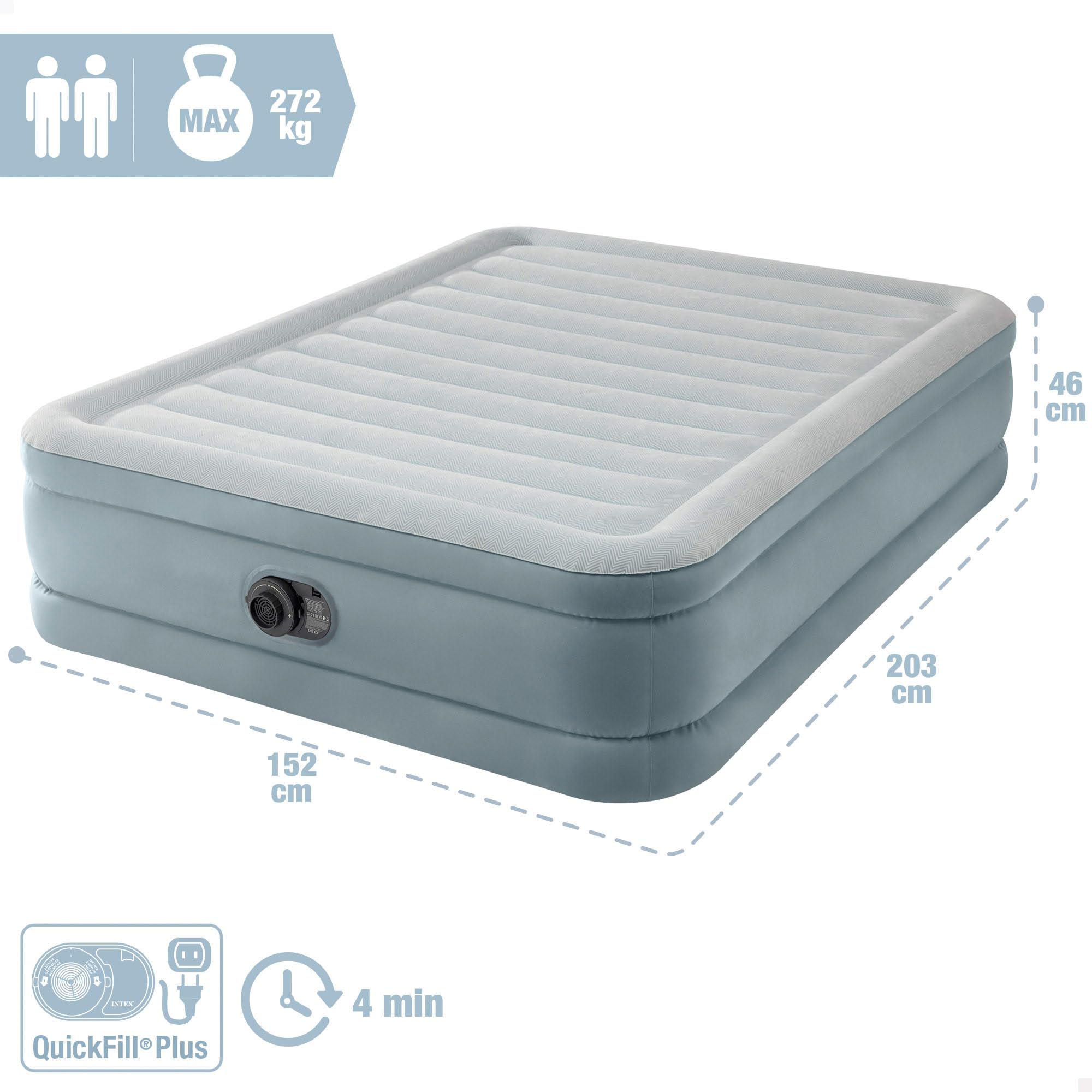 Intex Materasso Queen Trend Premium Comfort con Fiber-Tech RP 64824ND (203 x 152 x 46cm)