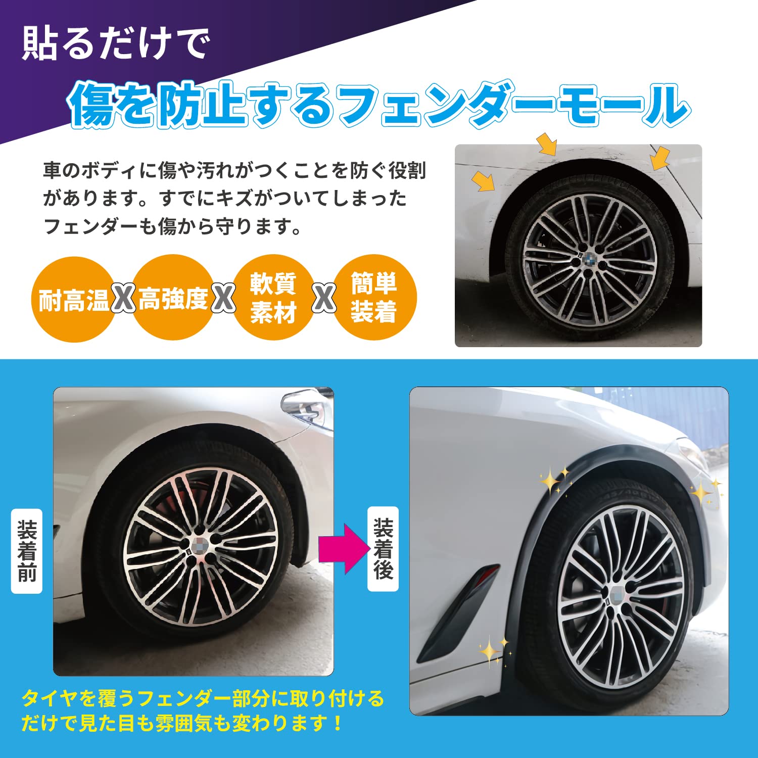 Amazon | shymie フェンダーモール オーバーフェンダー リップ 