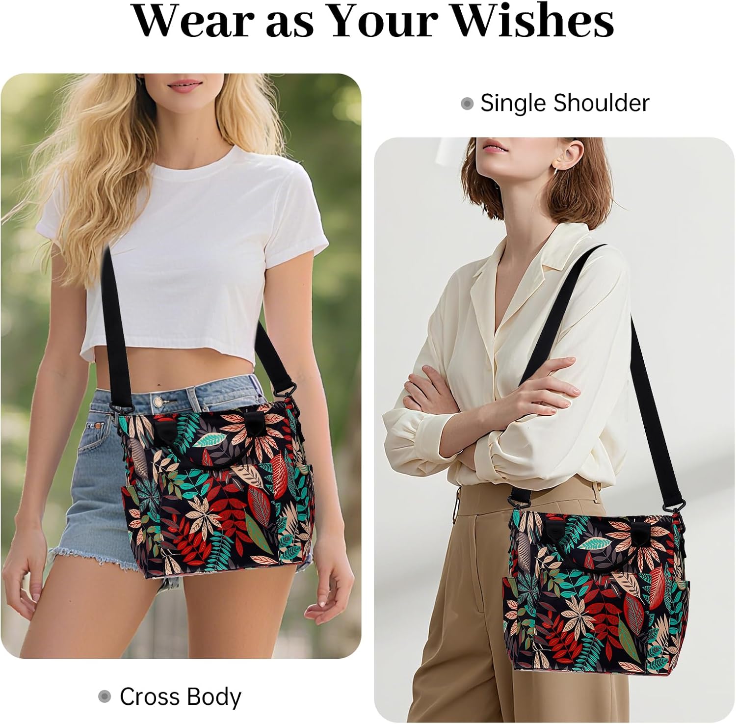 Crossbody Shoulder Bag for Women - Water Resistant Casual Handbag Purse with Multiple Pockets, Adjustable Strap