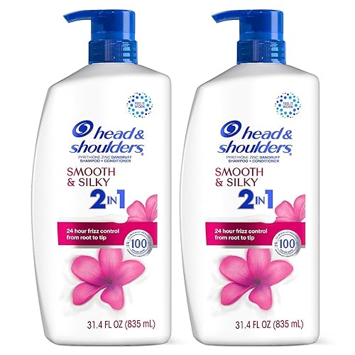 Head & Shoulders Champú y acondicionador 2 en 1, tratamiento anticaspa, suave y sedoso, 31.4 onzas líquidas cada uno, paquete doble