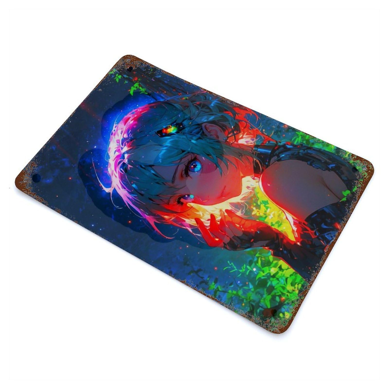 Neon Night Woman Decorative Tin Sign 11.8"x7.9", for Cafe, Home Bar And Lounge Decor, Decorative Metal Wall Art