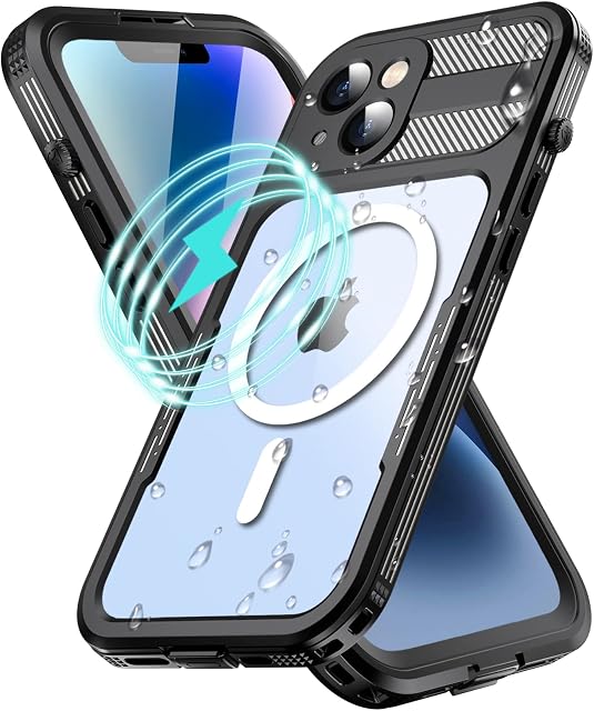 WIFORT for iPhone 14 Plus Case Waterproof Shockproof with MagSafe, Full Body Dustproof Underwater Case Built in Screen Protector, Heavy Duty Protective Front and Back Cover for iPhone 14 Plus, 6.7
