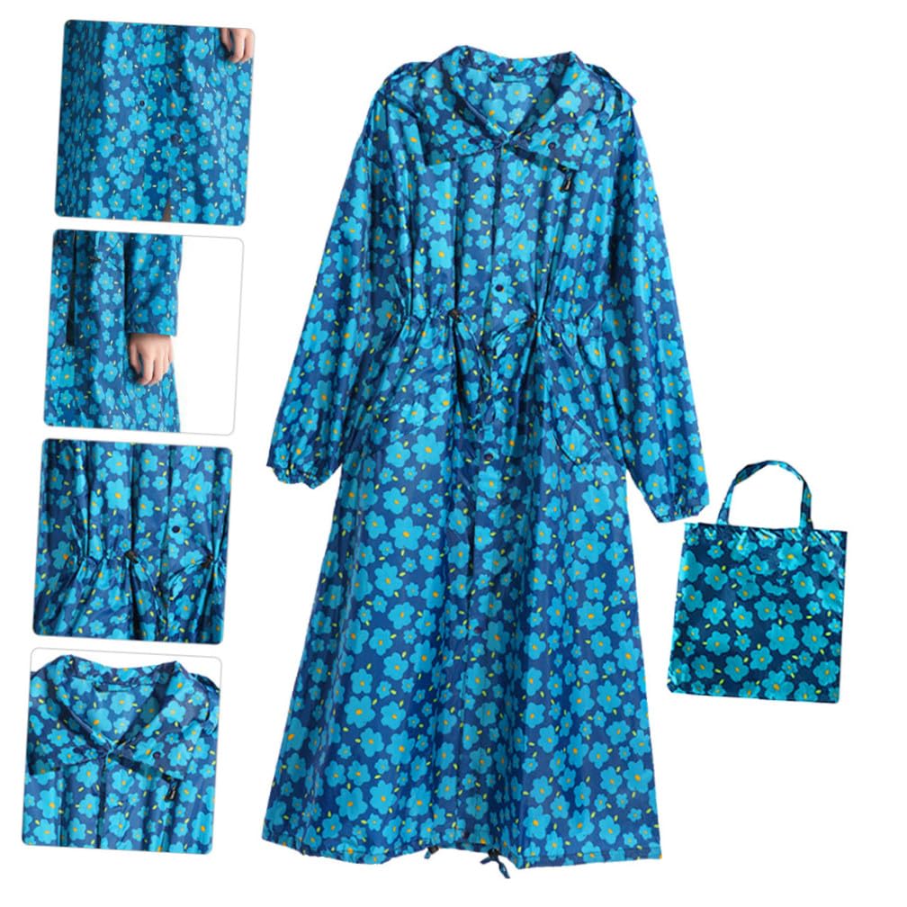 Homoyoyo Imperméable féminin Manteau imperméable pluie veste imperméable imperméables filles veste femmes vestes imperméables pour femmes imperméable femmes polyester Blue