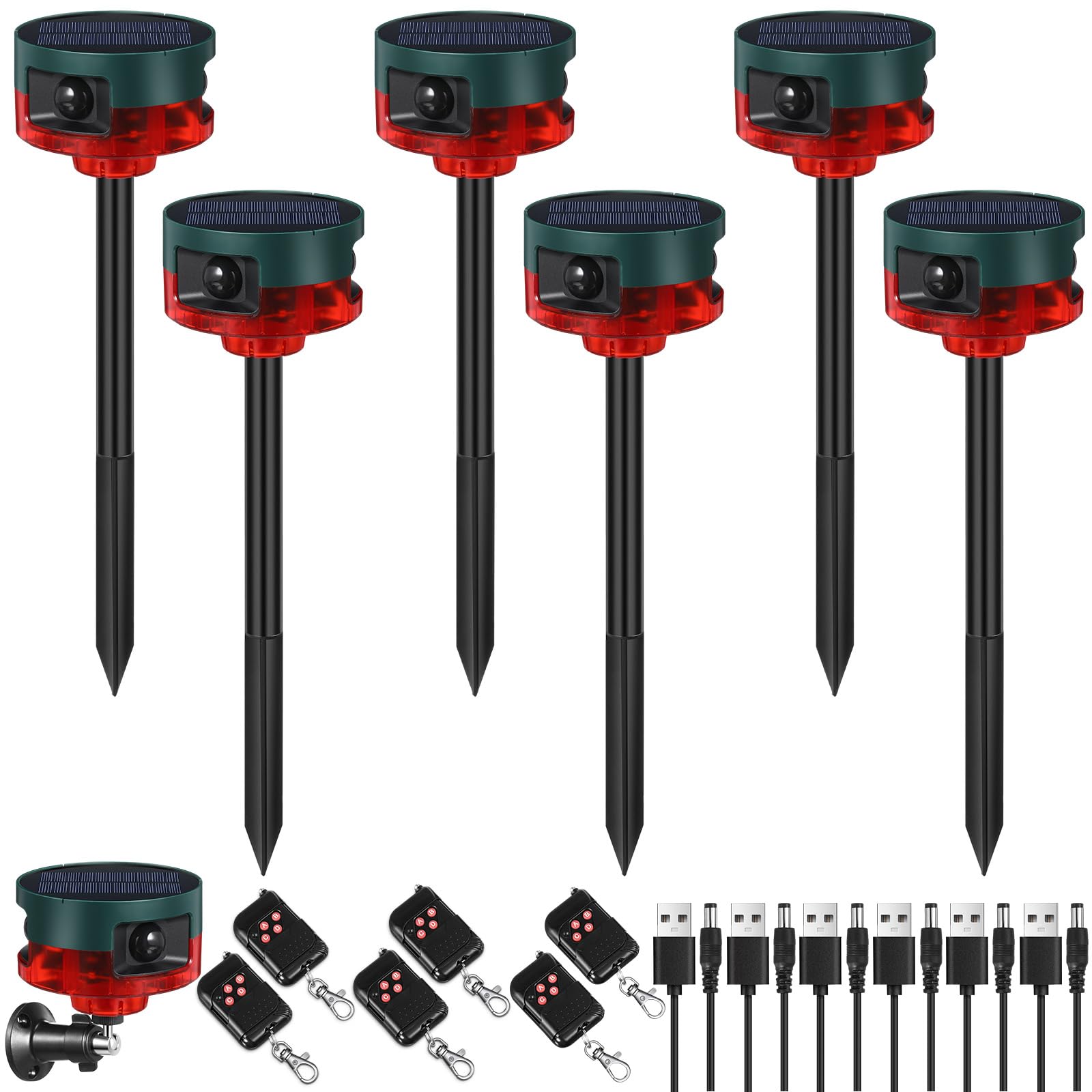 Photo 1 of Qualirey Solar Outdoor Motion Sensor Alarm (6 Pack, Red)