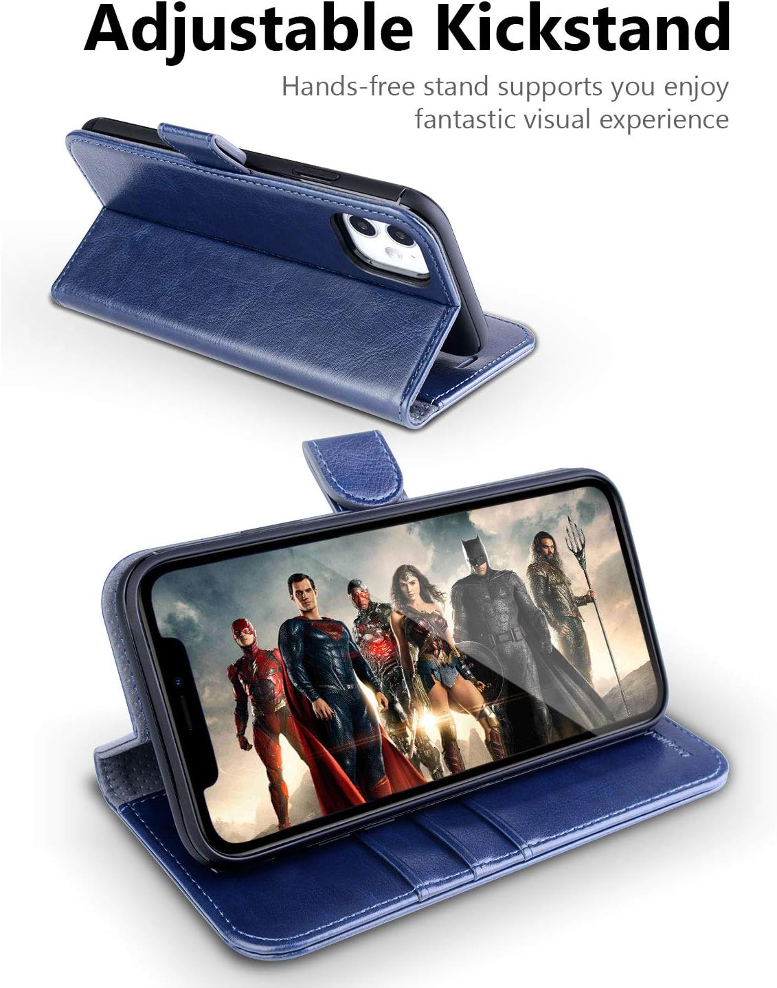 OCASE Compatible with iPhone 11 Wallet Case with Card Holder, PU Leather Flip Case with Kickstand and Magnetic Closure, TPU Shockproof Interior Protective Cover 6.1 Inch 2019 (Blue)