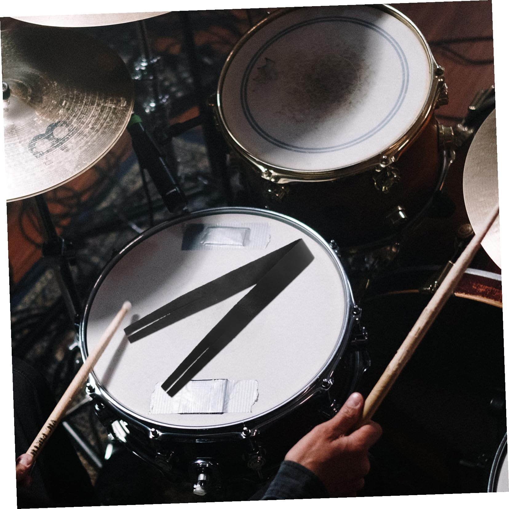 HEMOTON Lot De 4 Sangles De Cymbales Noires Pour Fanfare Accessoires Pour Instruments De Musique En Cuir De Vache Noir