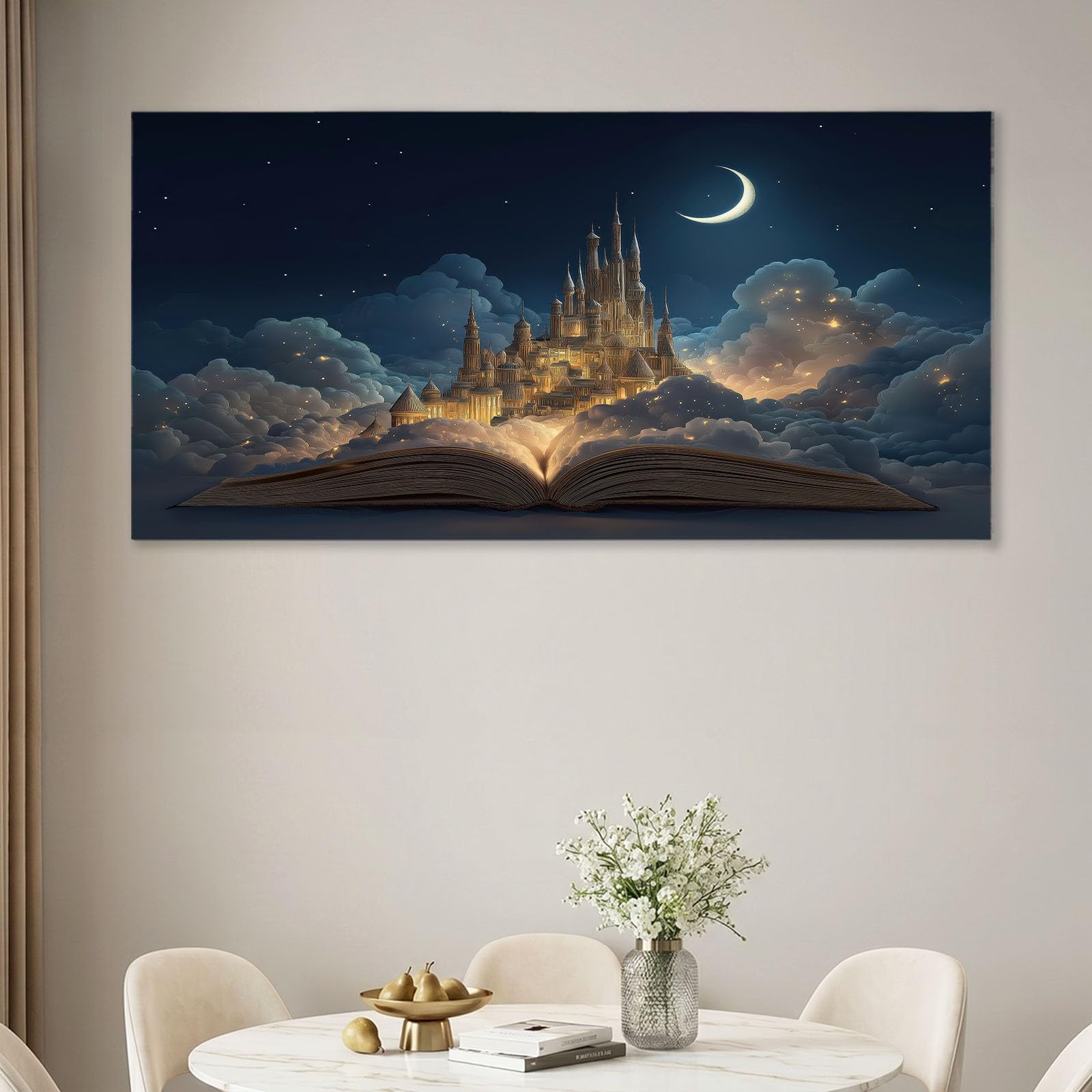 Fantasy - Lienzo decorativo para pared, 160 x 80 cm, color negro