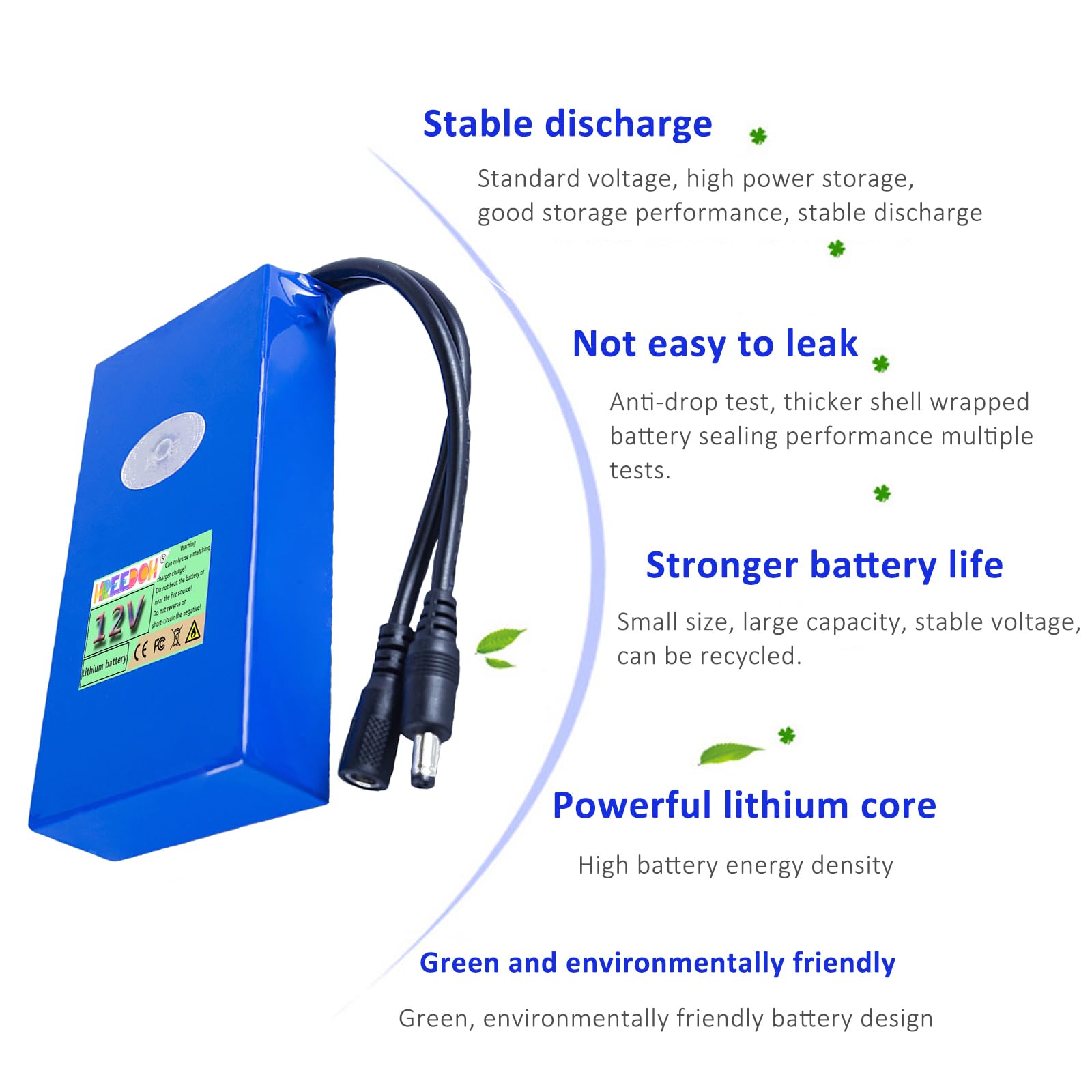 Akumulator litowy 12V 9000mAh 12000mAh 18000mAh 21000mAh 30000mAh do oświetlenia solarnego, odpowiedni do oświetlenia zewnętrznego LED, billboardów, monitoringu audio