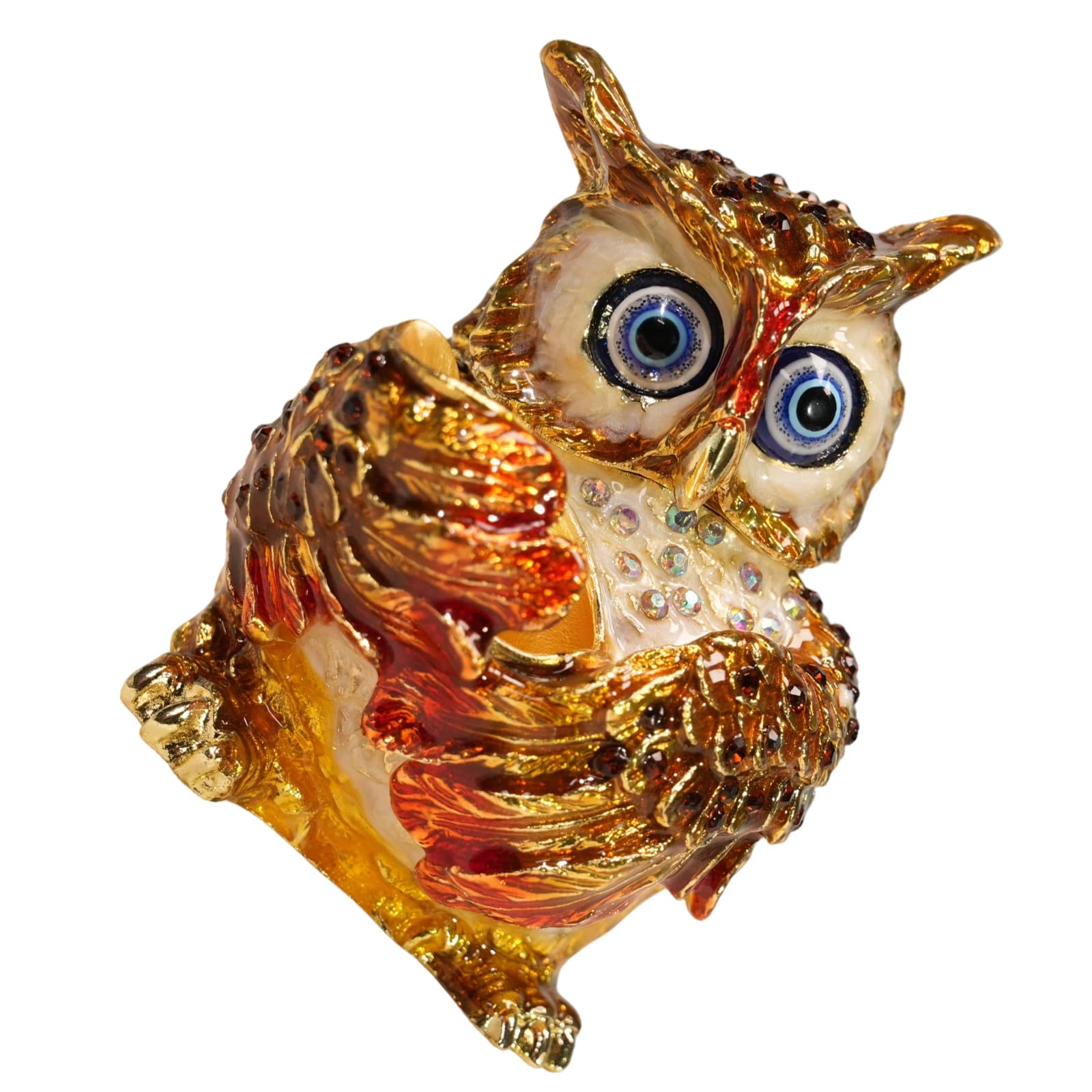 Xjdzineq Owl Designs Jewelry Organizers Alloy Crafted Decorative Storage Case for Rings Bracelets Owl Designs Jewelry Storage Case