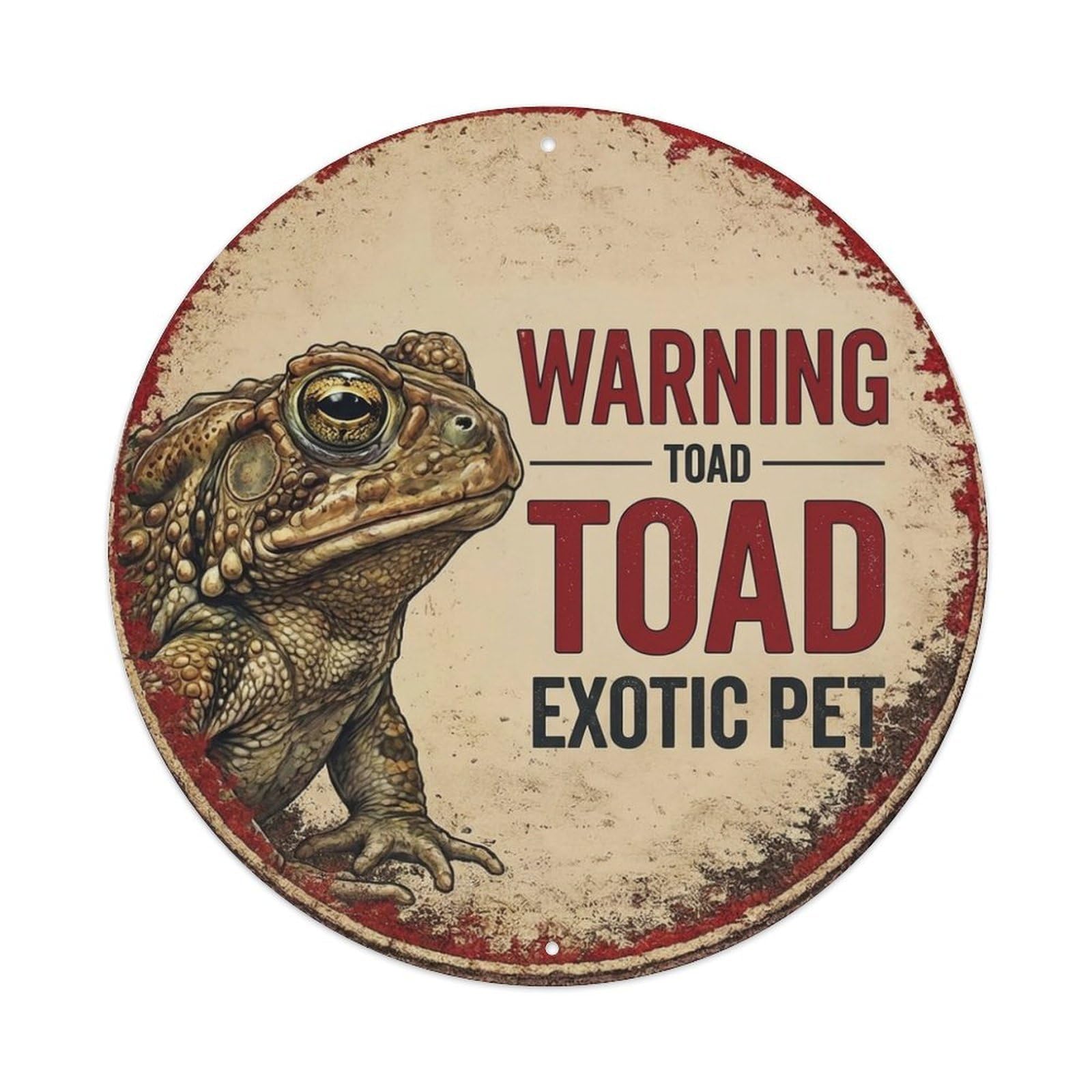 Metal Tin Sign Vintage Warning Toad