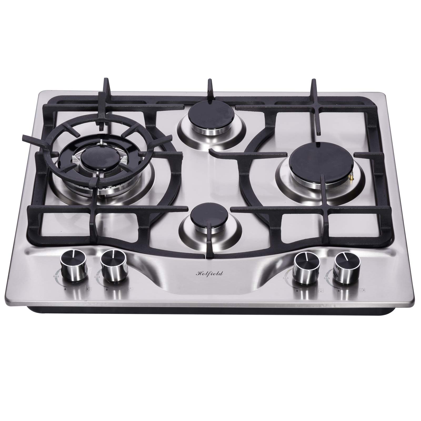 Hotfield 24 Inch Gas Cooktop Stainless Steel 4 Burners Stove top Dual