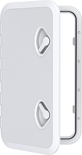 Seaflo Escotilla y tapa de acceso para cubierta de barco marino, 23.9 x 13.9 pulgadas, blanco, 23.858 in x 13.898 in