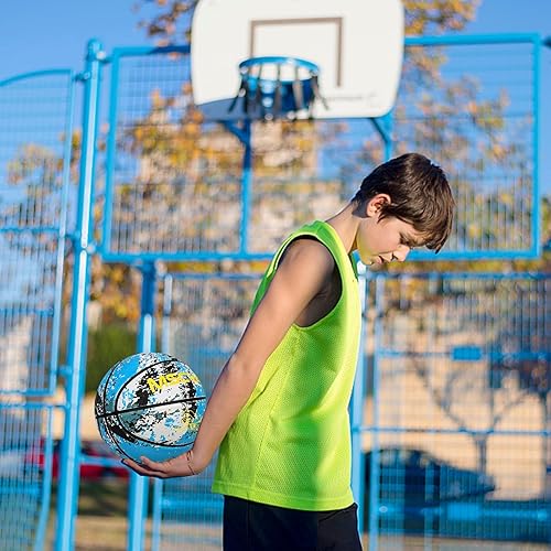 Miniatura 5 de Baloncesto para niños, tamaño 3 (22 pulgadas) y 5 (27.5 pulgadas) para patio trasero, parque, piscina y práctica para niños