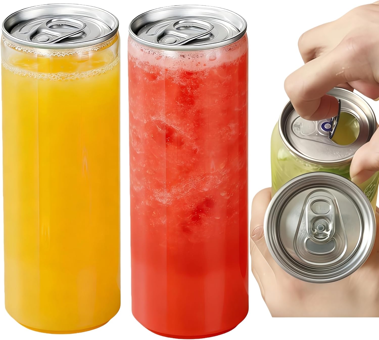 200-Pack 11.2 oz(330ml) Disposable PET Plastic Can Sealing Cups with Aluminum Lids – Leak-Proof, Safe food grade juice bottle Compatible with Can Sealer Machine