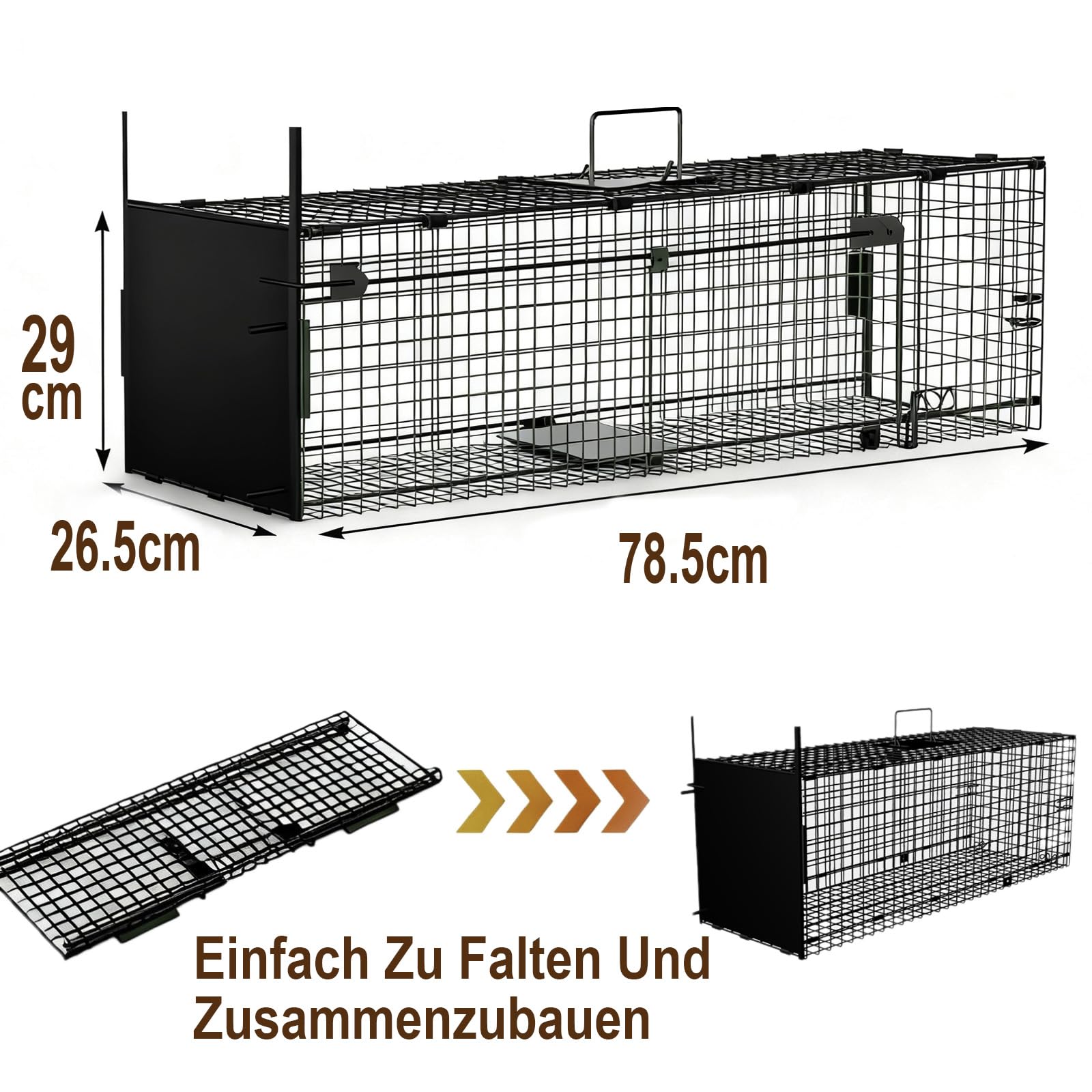 Amagabeli Garden Home Rattenfalle Lebend Lebendfalle 78x26x29cm Tierfalle Als Groß Marderfalle Lebendfalle Marder Lebendfalle Katze Fuchsfalle Rattenfalle Mit Falltür