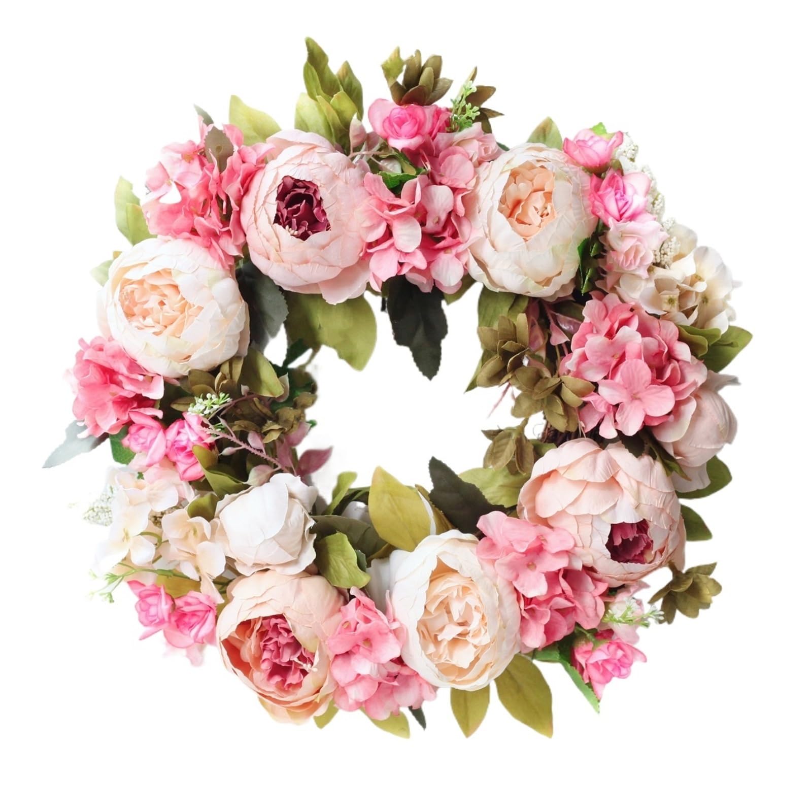 Luysgbxr Color 01 Wreaths Wreath 1Pc, Simulation Peony Flower Silk Fake Tea Bract Rattan Wall Hanging Green Plant Home Decoration Pen(Color 01)