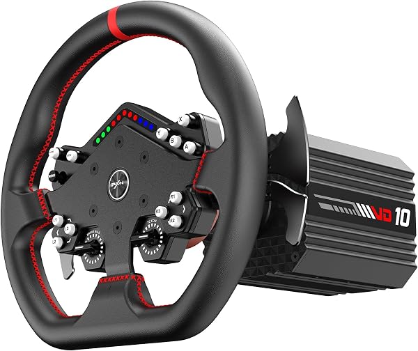 PXN VD10 + W DS R2 – Kit Volante Direct Drive 10Nm con Volante W DS R2, Wheel Gaming PC USB Compatibile Windows 7/8/10/11 per Sim Racing - 1