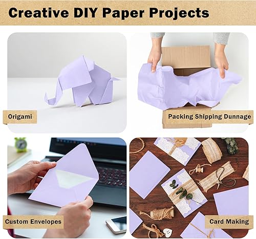 Vista 120 de RUSPEPA Rollo grande de papel de estraza de 30 x 393 pulgadas (32.8 pies), papel de regalo morado reciclable para envolver regalos de cumpleaños
