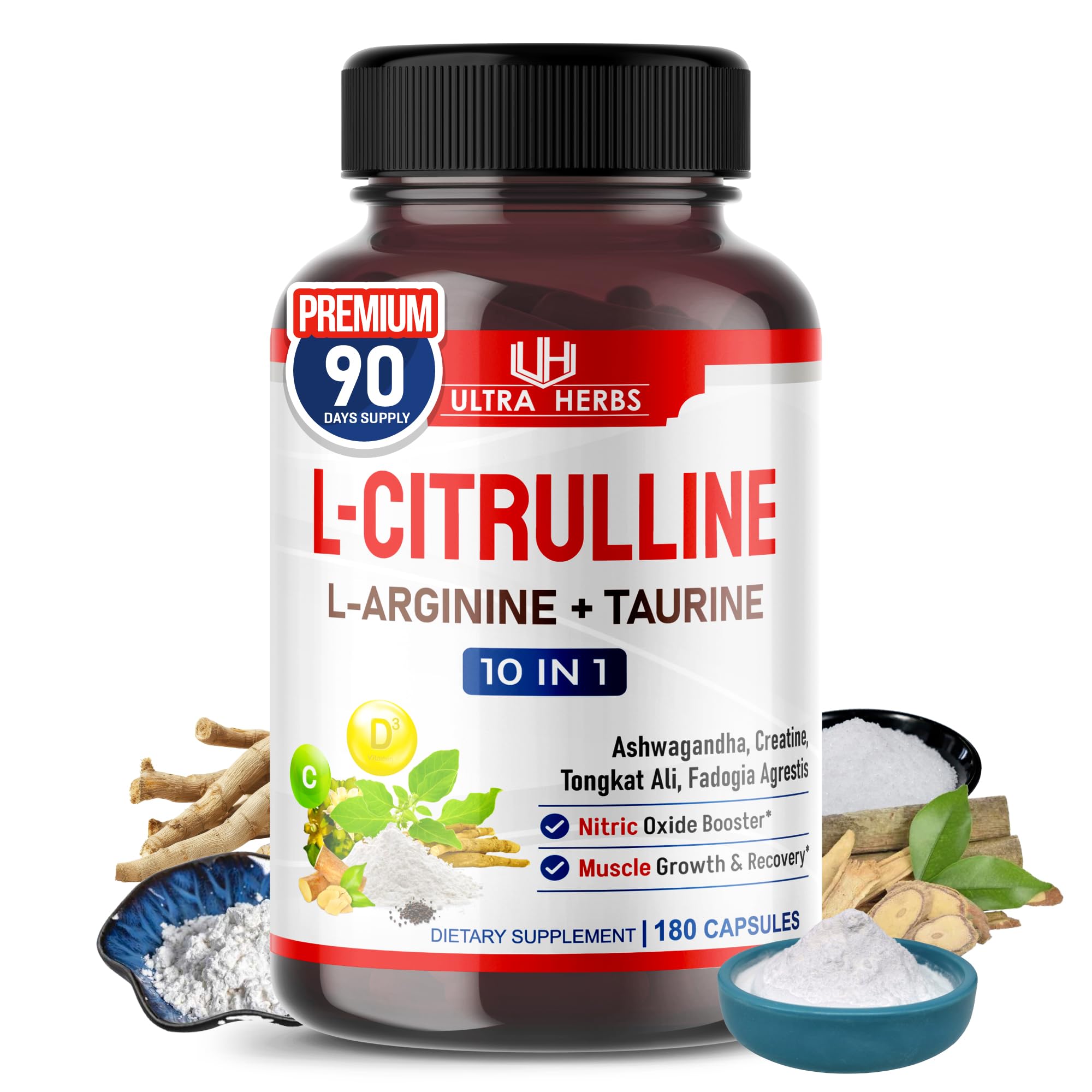 l-citrulline + l-glutathione supplement Nutricost (500mg) 120 Capsules -1000mg per Serving, Gluten Free, GMO-Free, 60 Servings : Target L-Citrulline