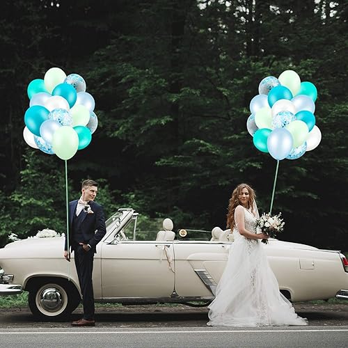 Miniatura 6 de 60 globos de látex de ágata de 12 pulgadas, globos de confeti, globos coloridos para baby shower, boda, oficina, suministros de fiesta de cumpleaños