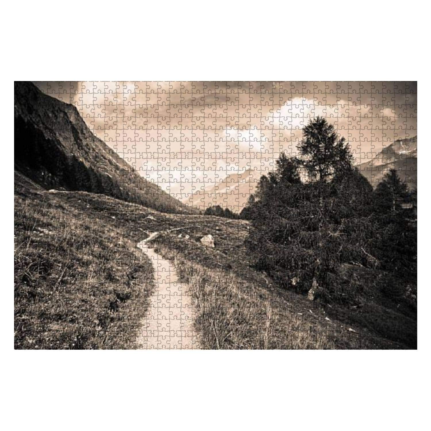 Wooden Puzzle 1000 Pieces Walking Around SILS Lake Engadin Valley Switzerland Jigsaw Puzzles for Children or Adults Educational Toys Decompression Game