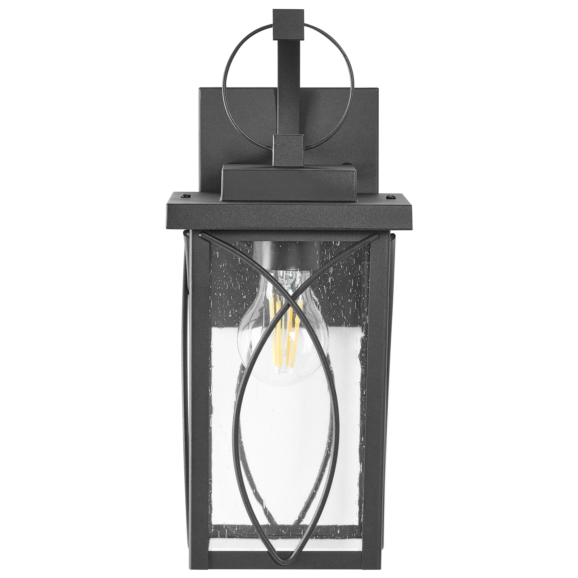 Kinkiet zewnętrzny metalowy lampa ścienna ogrodowa nad drzwi wejściowe czarny Buzau