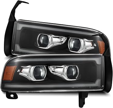 AlphaRex 880353 94-01 Dodge Ram 1500/94-02 Ram 2500/3500 LUXX-Series LED Headlights Black