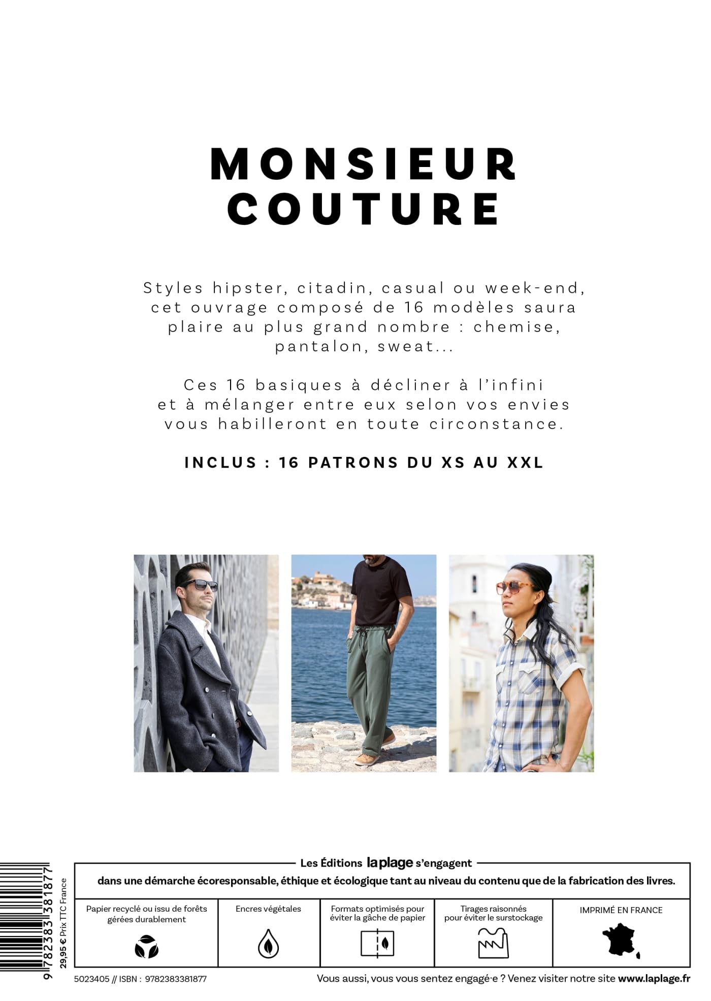 Monsieur Couture - NED: 16 modèles pour homme du XS au XXL