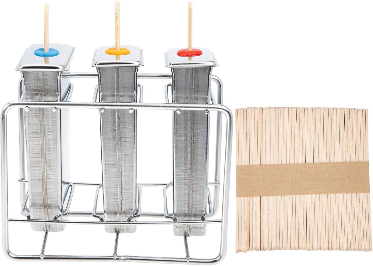 Stainless Steel Ice Cream Molds DIY Treat Maker with Holder Food-grade Material for Homemade Ice Treats Easy to Use for Summer Fun