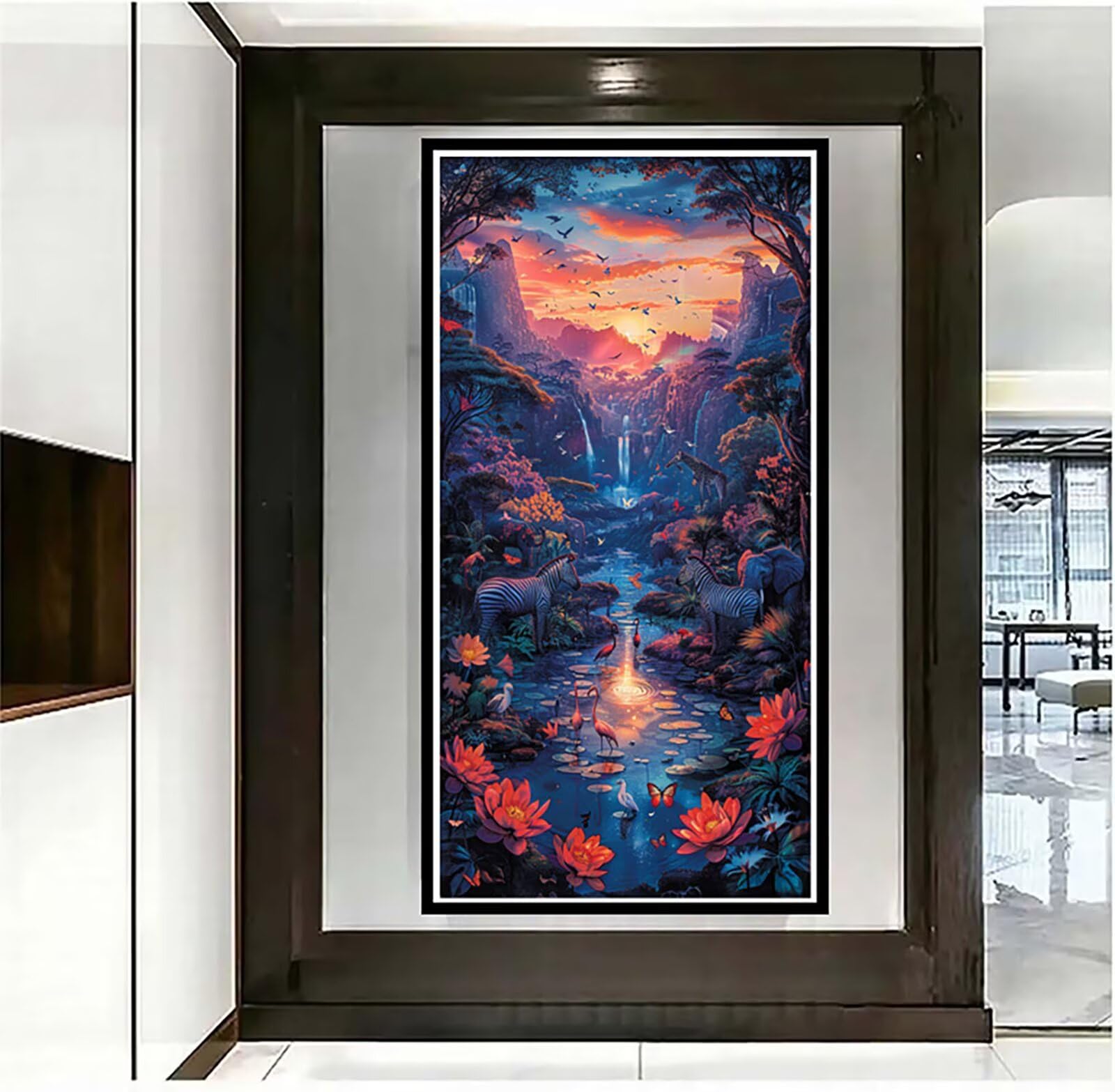 Dipingere con i Numeri Adulti Tramonto, Dipingere con i Numeri Animale, Fai da te Paint by Numbers per Principianti, Hobby Creativi Adulti, Painting by Numbers per Decorazioni Casa 80x160cm I-4077