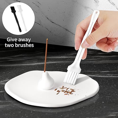 Miniatura 4 de Placa de incienso hecha a mano con pedestal - Base de palo de incienso irregular de cerámica Pomelo Pumpkin Joss Stick Holder para decoración del