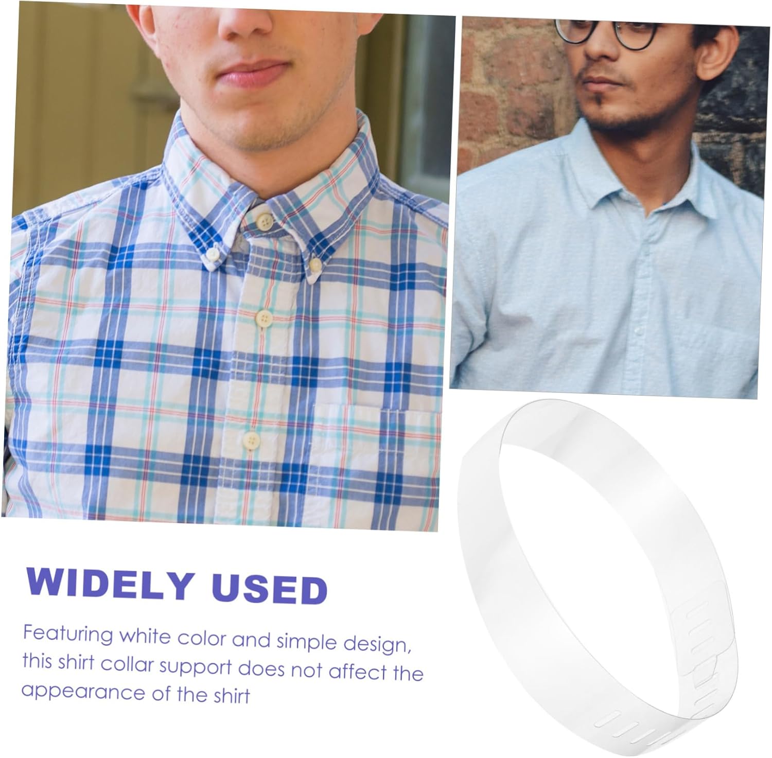 FRCOLOR 100pcs Plastic Shirt Collar Support Stays Durable Collar Shaper for Men Dress Shirts Flexible Fixing Supplies