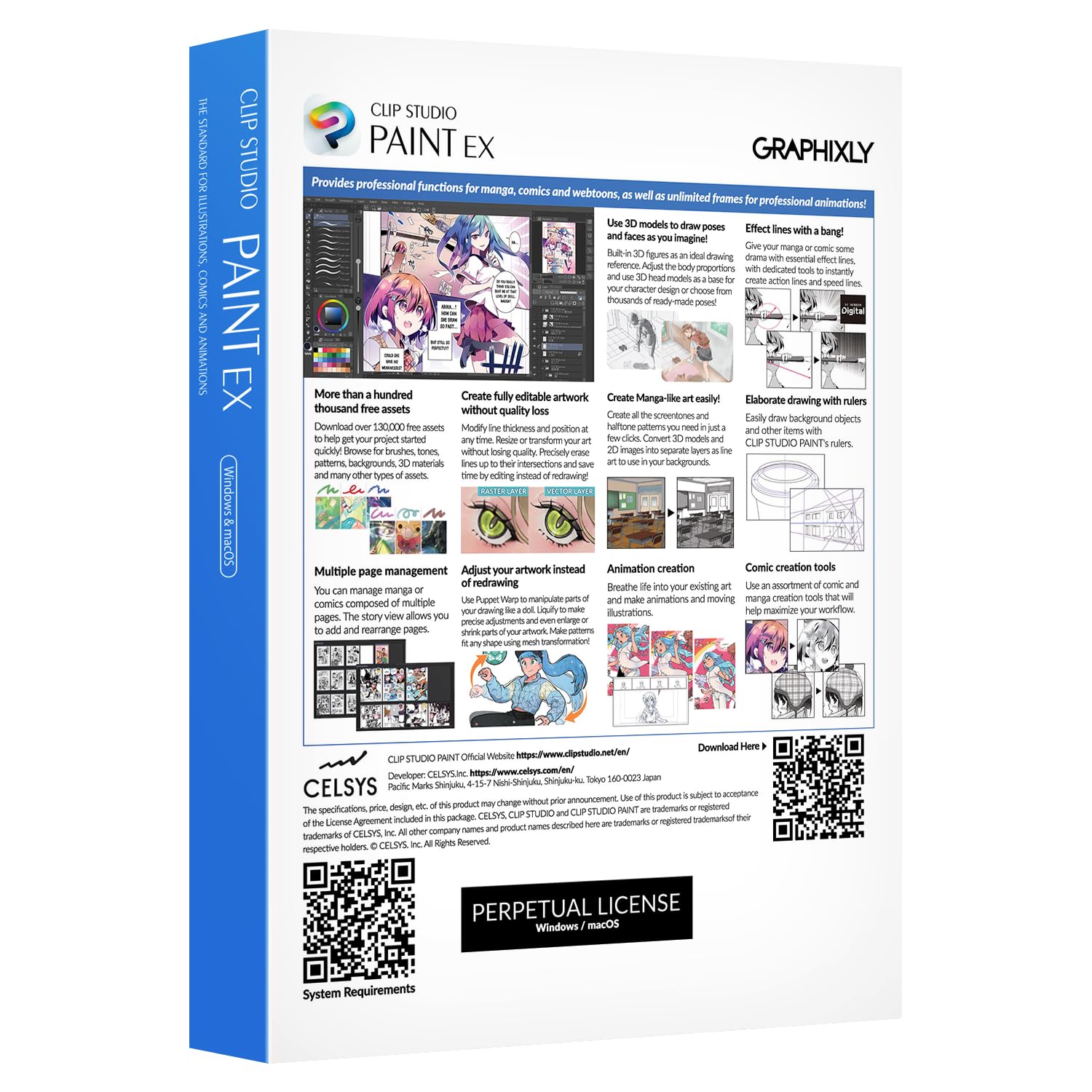 CLIP STUDIO PAINT EX – Version 5 | Dauerlizenz | für Windows und macOS