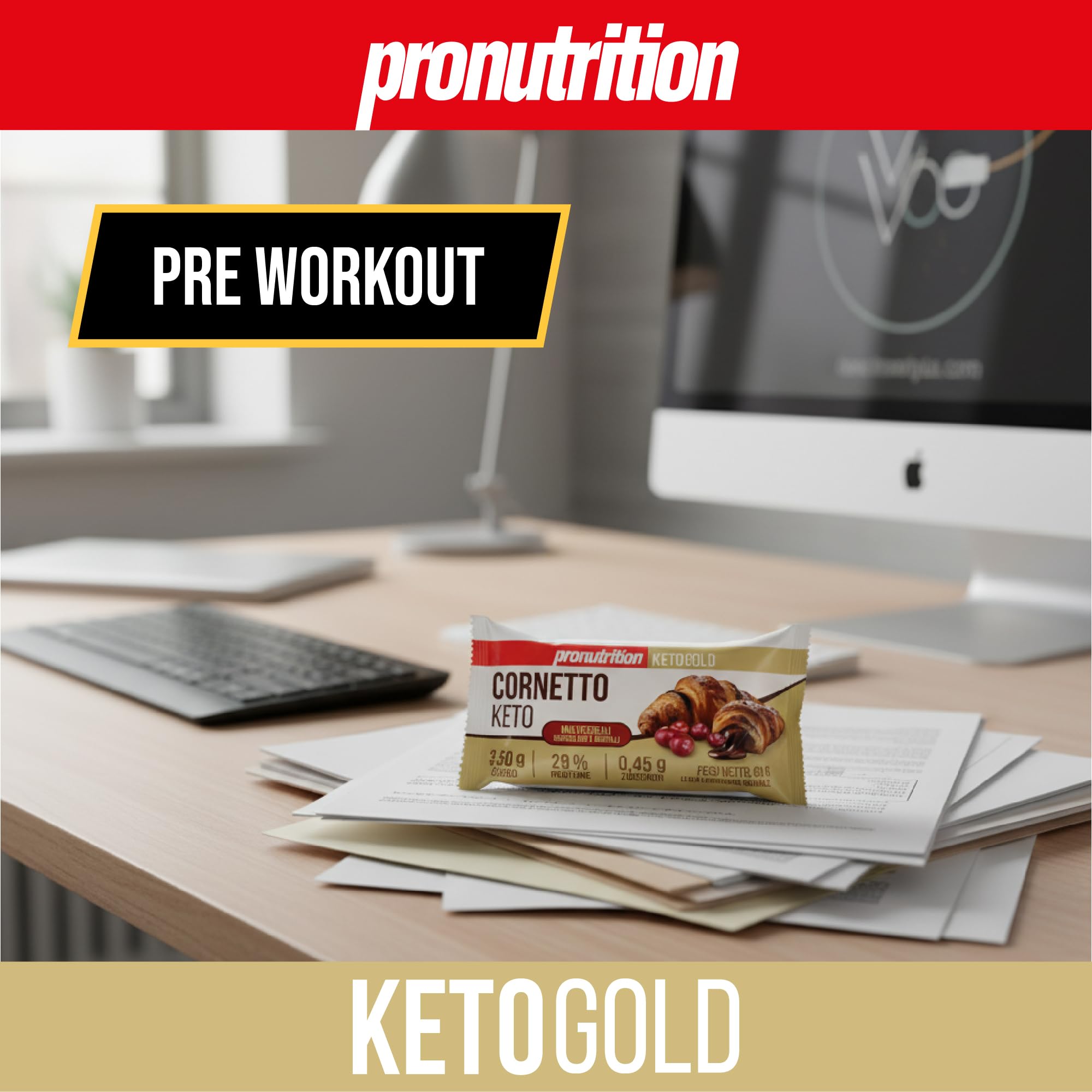 ProNutrition Cornetto keto multicereali (50 gr, Cioccolato e mirtilli) – Brioche keto sfogliata senza zuccheri aggiunti con 3,50 gr di carboidrati – Ideale per colazione o spuntini – Made in Italy