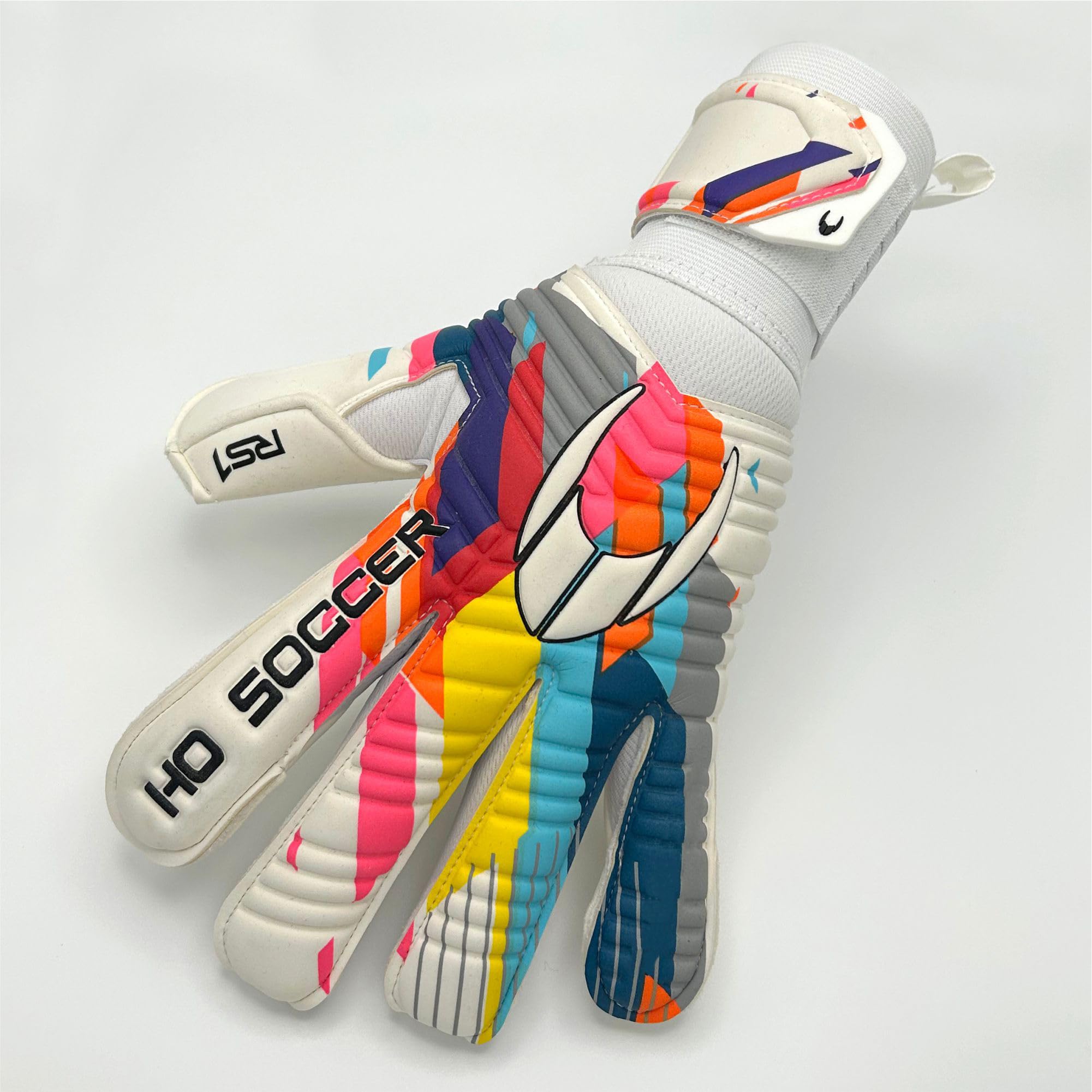 HO Soccer Guante Rainbow RS1 Edición Especial, Guantes de Portero Unisex Adulto, Blanco/Multicolor, Talla 9
